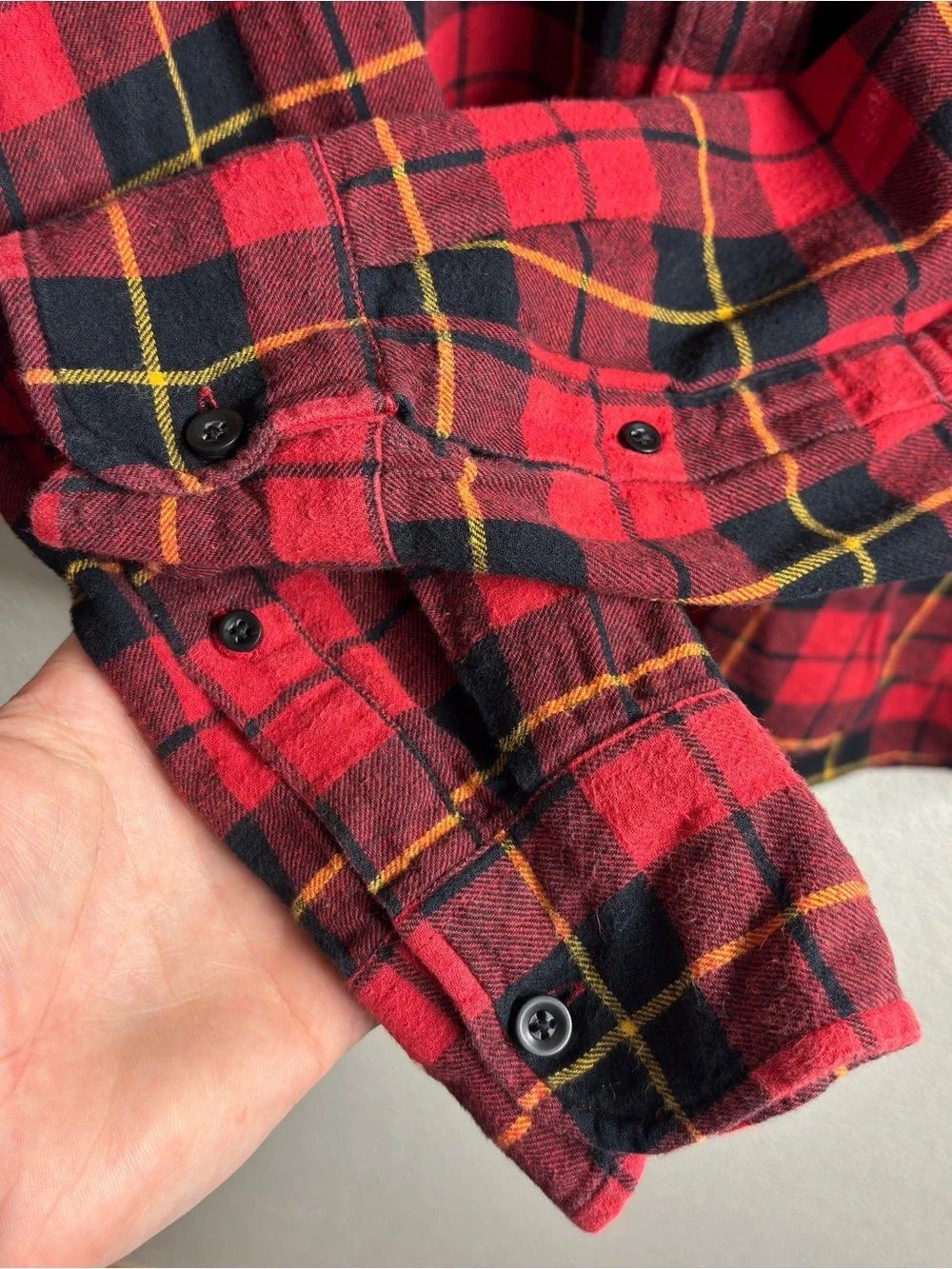 J. Crew Red and Black Plaid Flannel Button-Down Shirt
